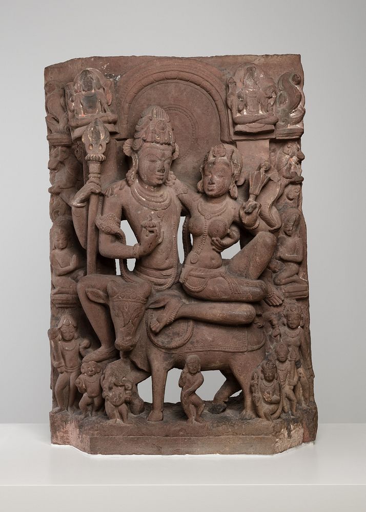 God Shiva Seated in Loving Embrace with Goddess Uma on the Bull Nandi