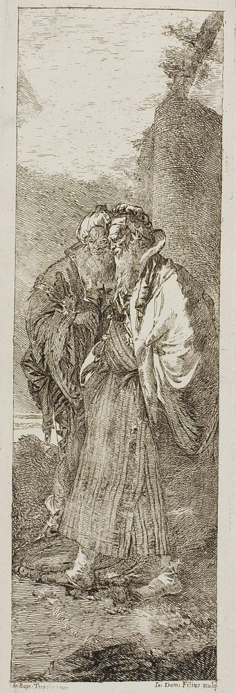 Two Old Men by Giovanni Domenico Tiepolo