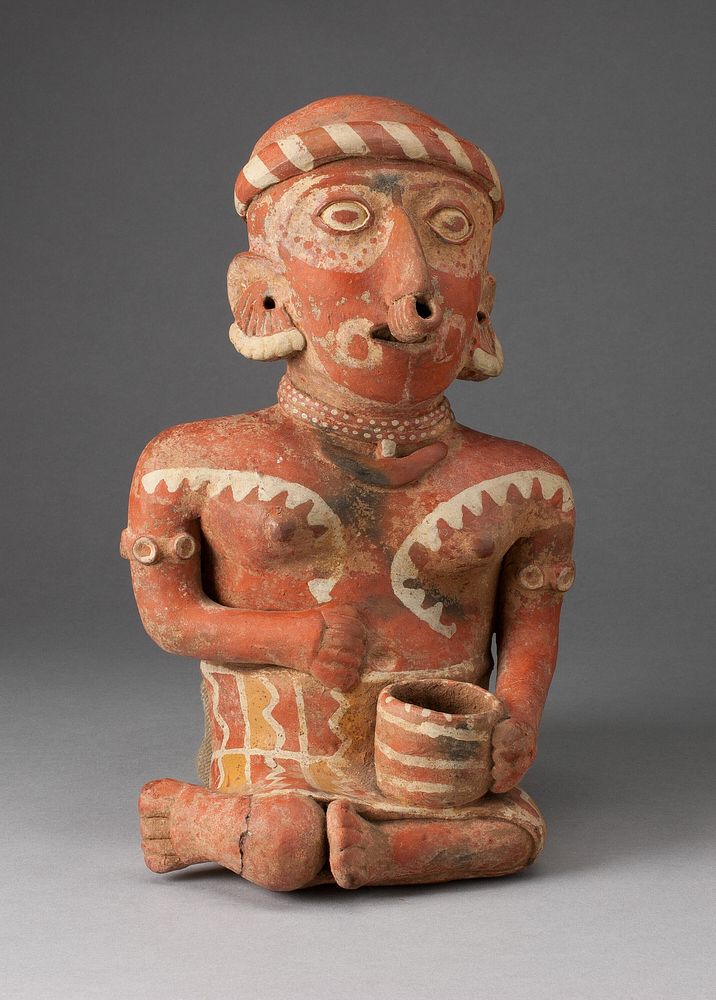 Seated Female Figure Holding a Bowl on Her Lap by Nayarit