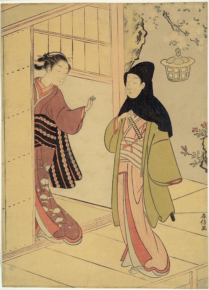 An Evening Visit (A Parody of Junidan Soshi) by Suzuki Harunobu