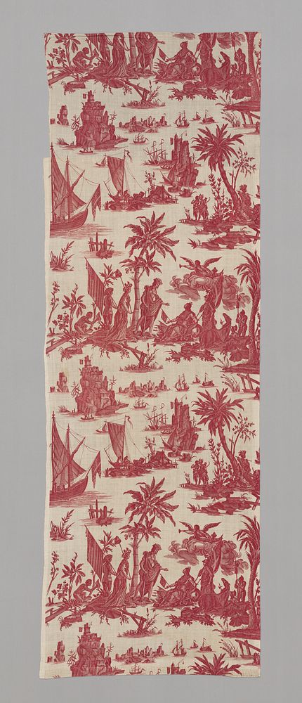 L'Hommage de l'Amérique á la France (America's Tribute to France) (Furnishing Fabric) by Jean Baptiste Huet (Designer)