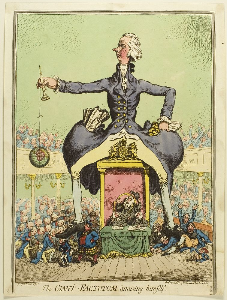 The Giant Factotum Amusing Himself by James Gillray
