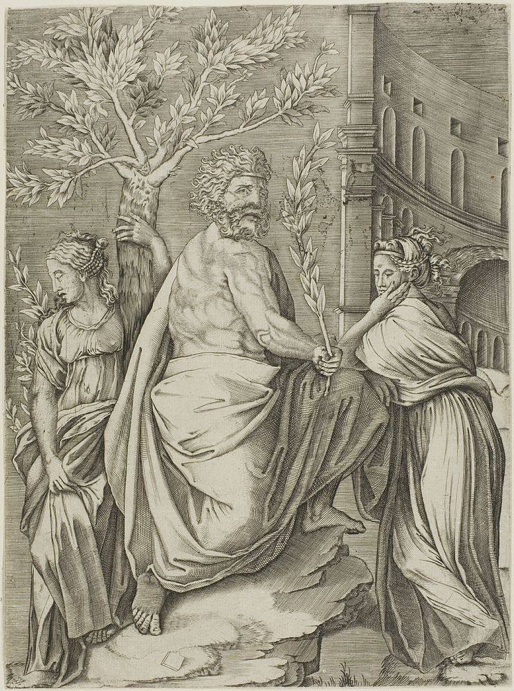 Man Under a Laurel Tree by Agostino dei Musi