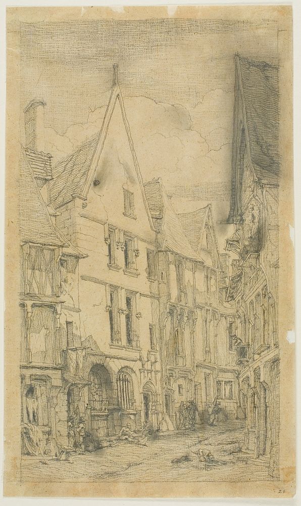 Rue des Toiles, Bourges by Charles Meryon