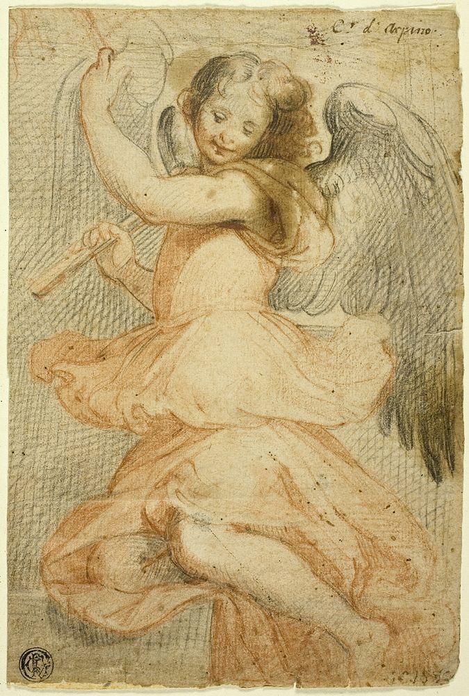 Angel Holding a Flute by Circle of Giuseppe Cesari