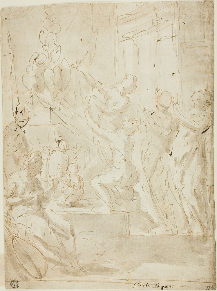 Figures at an Altar or Classical Sacrifice by Paolo Pagani