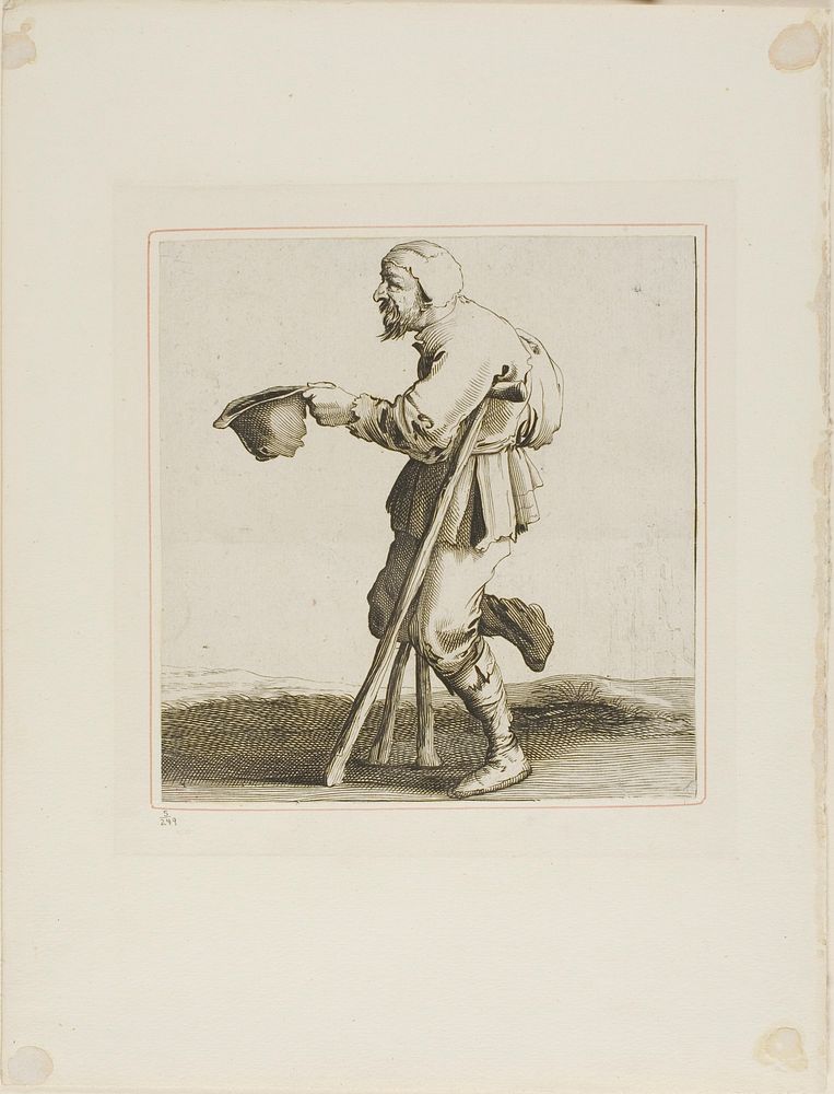 Lame Beggar Asking for Alms, from T is al verwart-gaern (It's already confusing) by Pieter Jansz. Quast