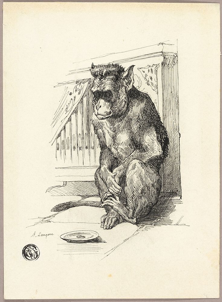 Begging Monkey by Auguste André Lançon