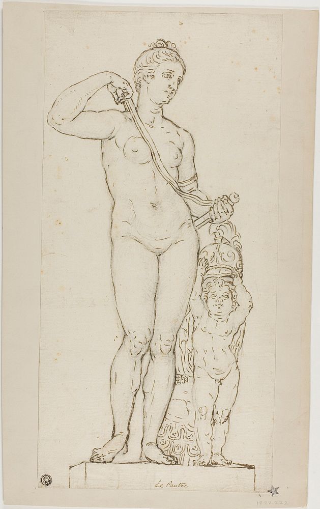 Sculpture of Venus and Cupid, with Mars' Armor by Jean Le Pautre