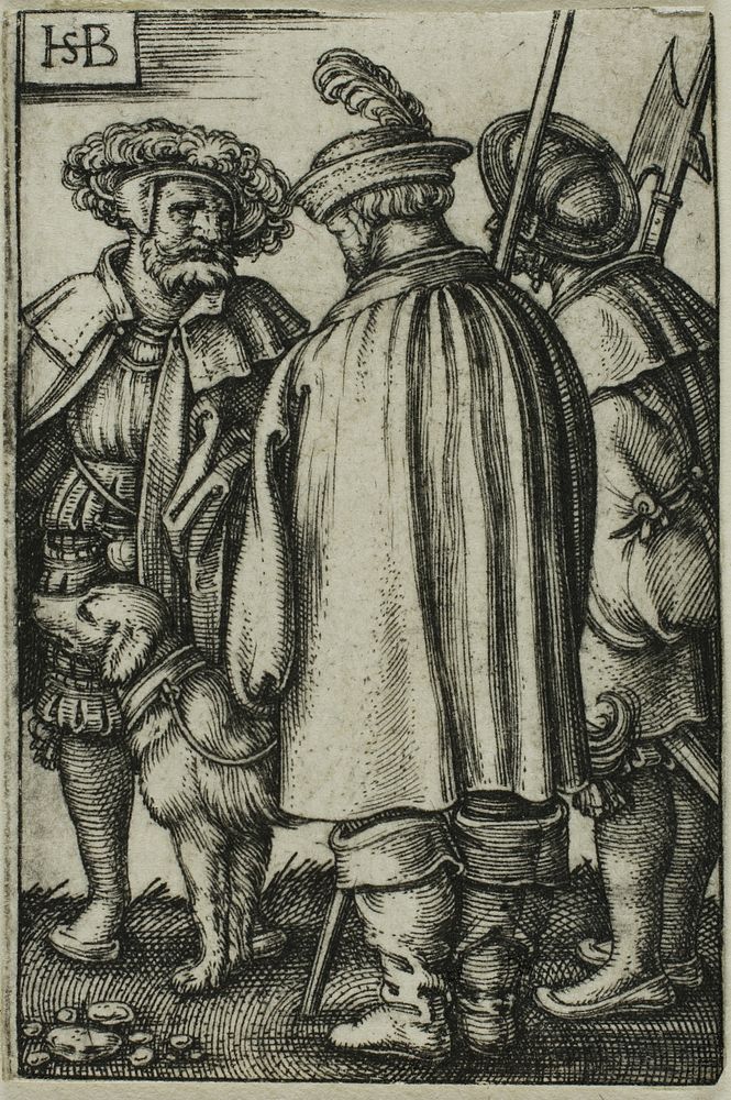 Three Soldiers and a Dog by Hans Sebald Beham