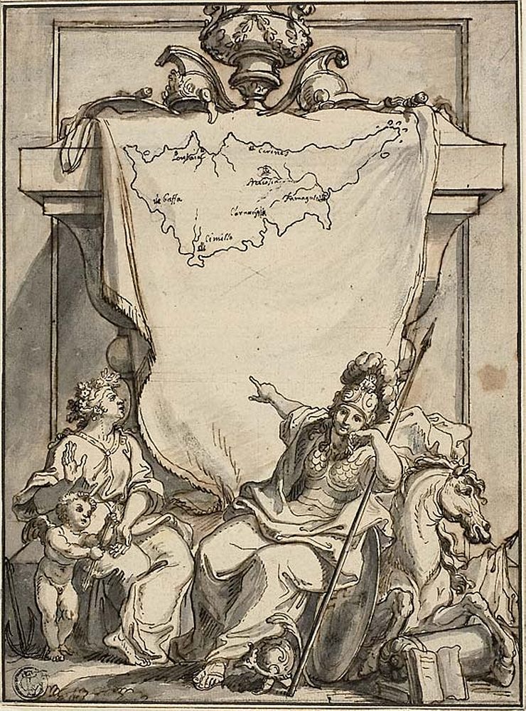 Allegory with the Map of Cyprus by Charles Simonneau