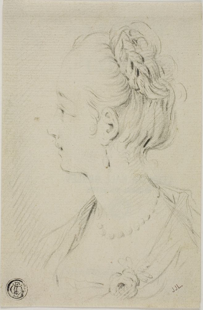 Profile Bust of Young Woman by François Boucher