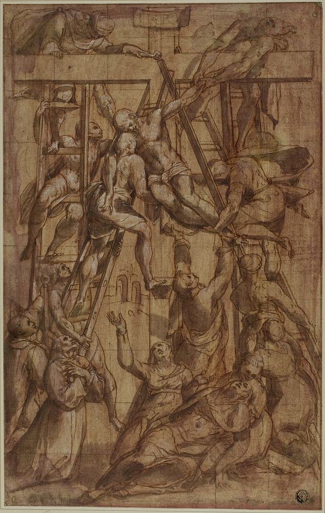 Deposition, with Saint Francis of Assisi and Another Male Saint (Stephen?) by Simone de Magistris