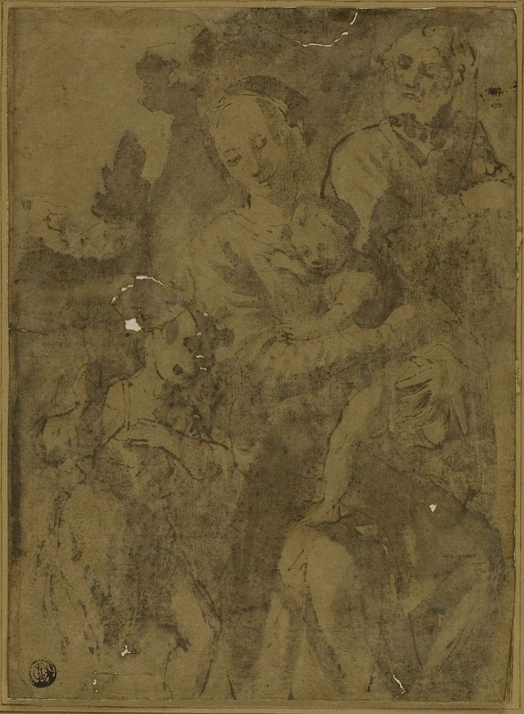 Holy Family with the Infant John the Baptist by Follower of Luca Cambiaso