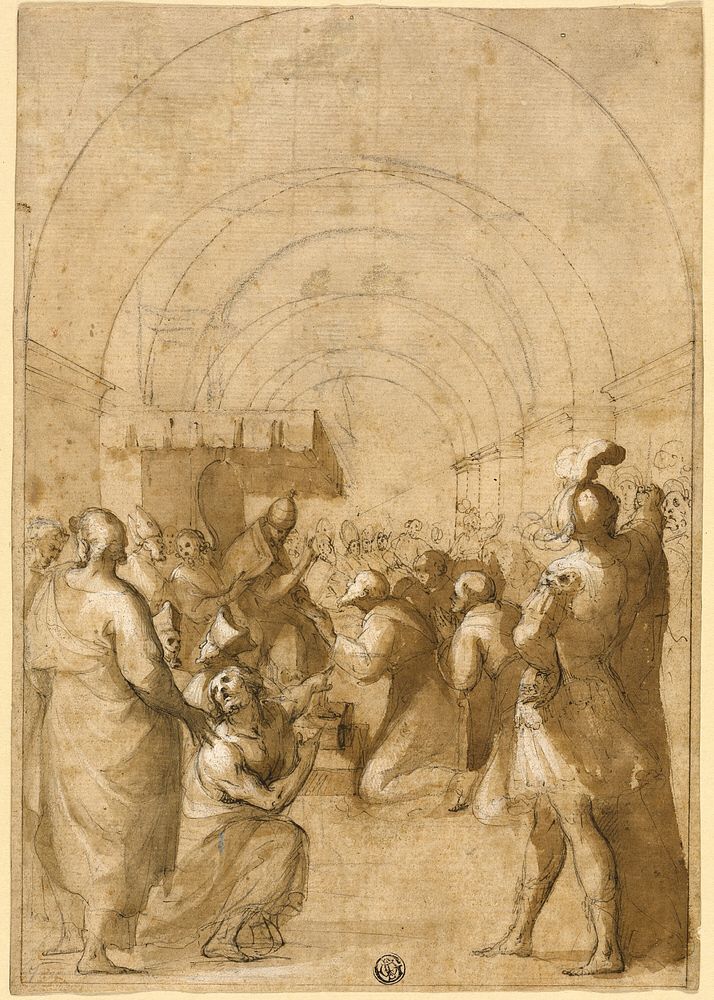 Study for Pope Innocent III Establishing the Franciscan Order by Francesco Allegrini