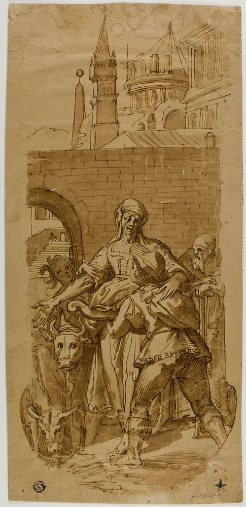 Taddeo Zuccaro at the Entrance to Rome, Greeted by Servitude, Hardship, and Toil by Federico Zuccaro