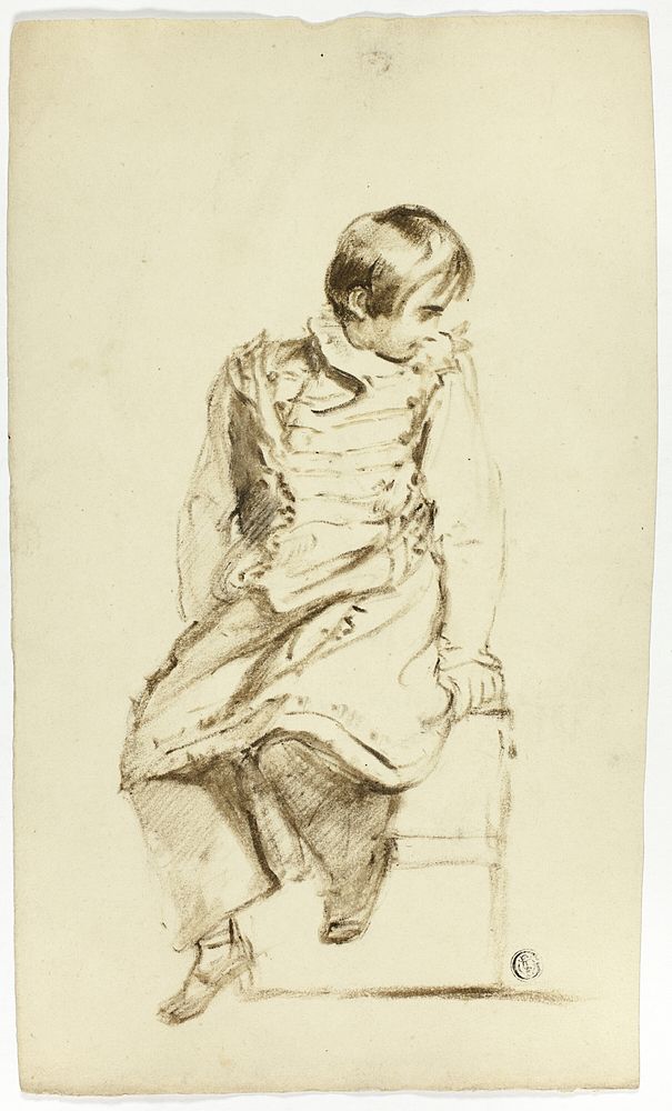 Seated Boy, Looking Sideways by Thomas Jones Barker