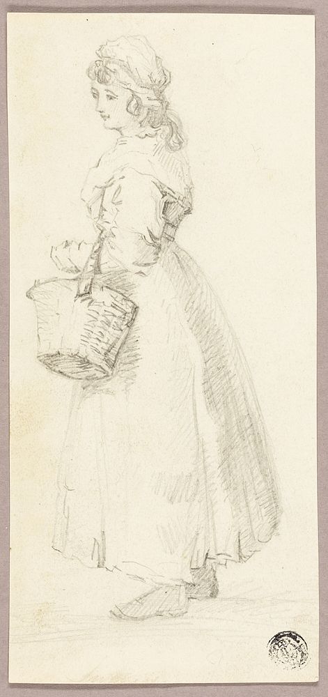 Standing Girl with Basket by George Morland