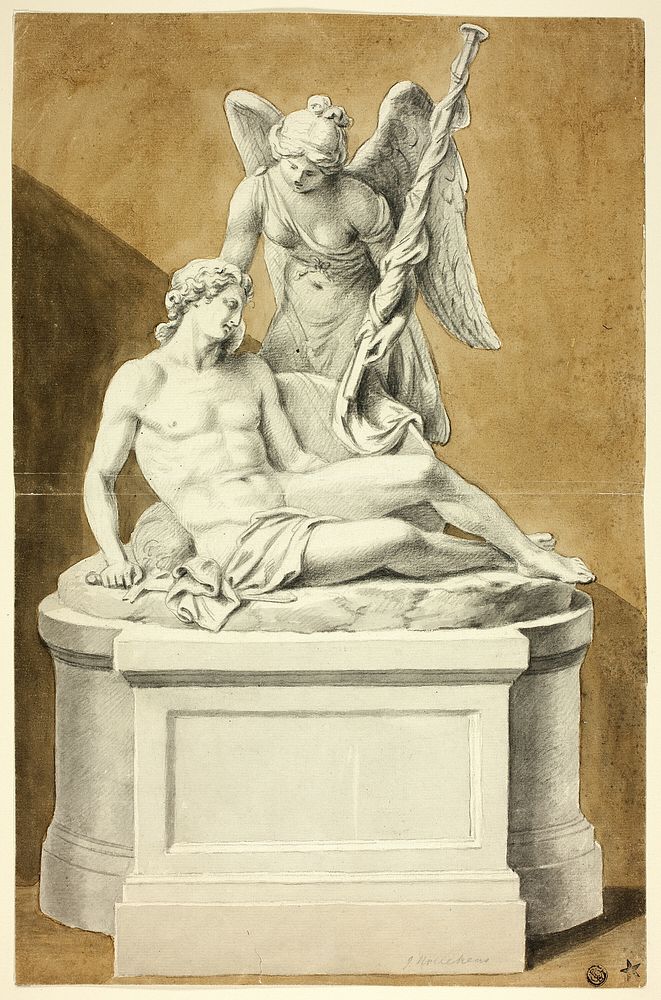 Monument with Dead Warrior and Angel by Joseph Nollekens