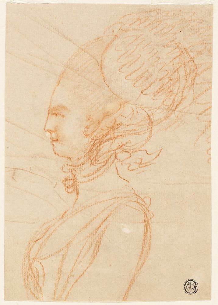Half-Length Profile Portrait of a Woman Facing Left by George Romney