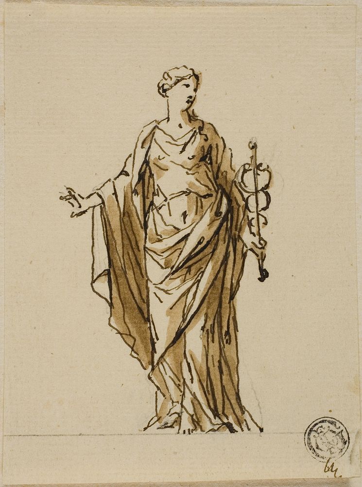 Standing Allegorical Figure with Caduceus (Peace?) by John Michael Rysbrack