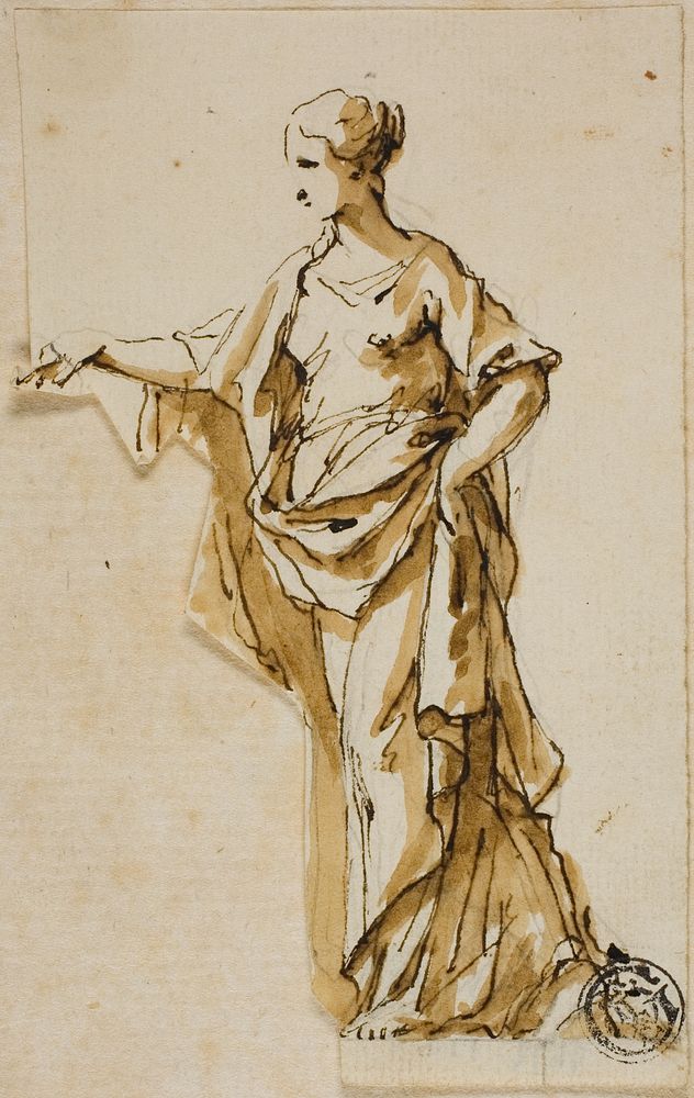 Standing Female Figure with Right Hand Raised by John Michael Rysbrack