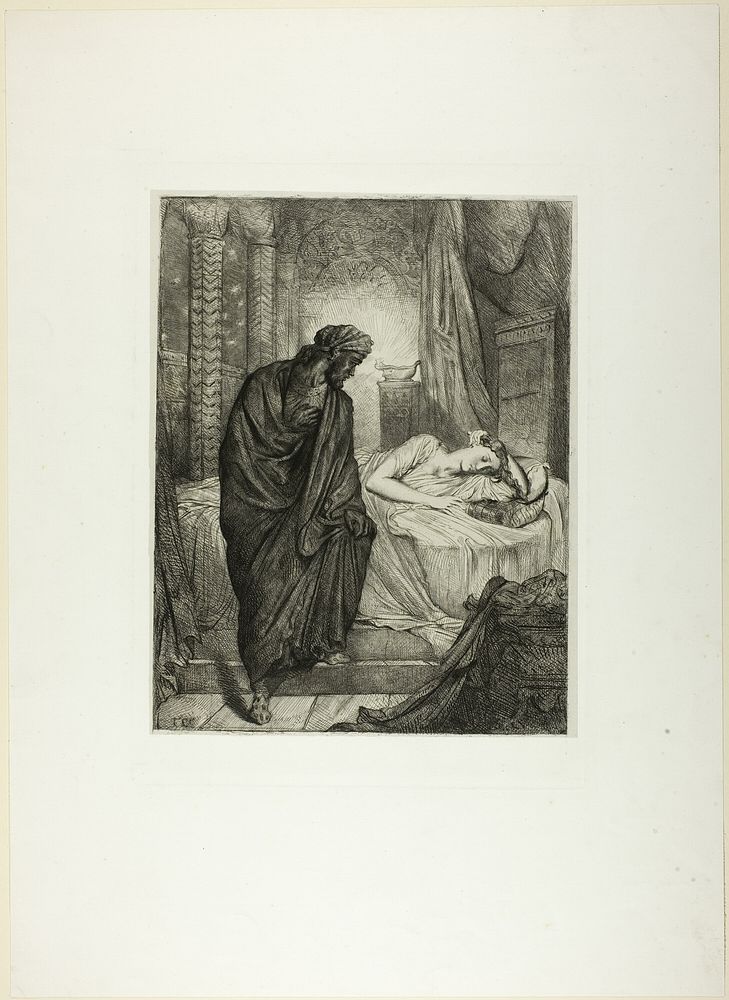 Yet She Must Die, plate eleven from Othello by Théodore Chassériau