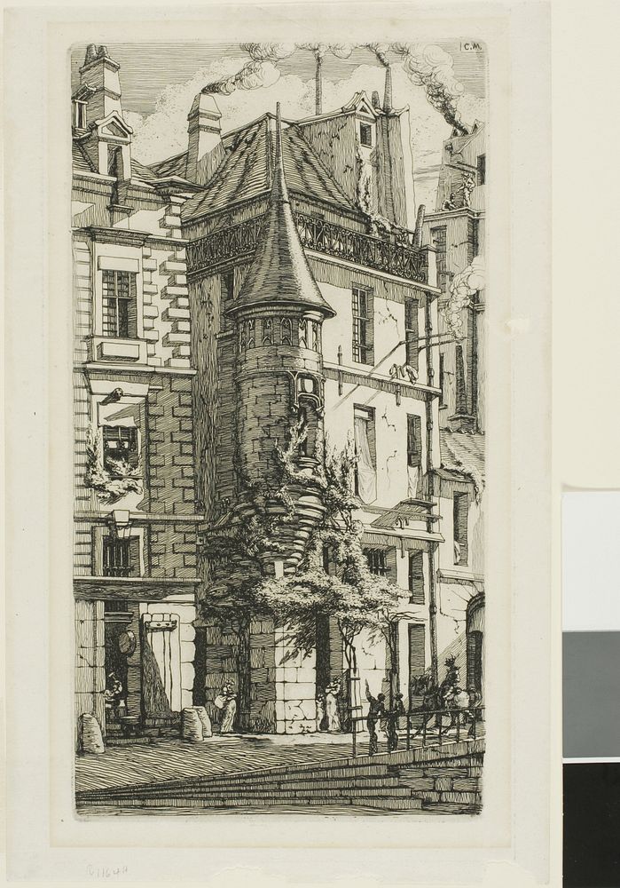 Tourelle de la rue de la Tixeranderie. by Charles Meryon
