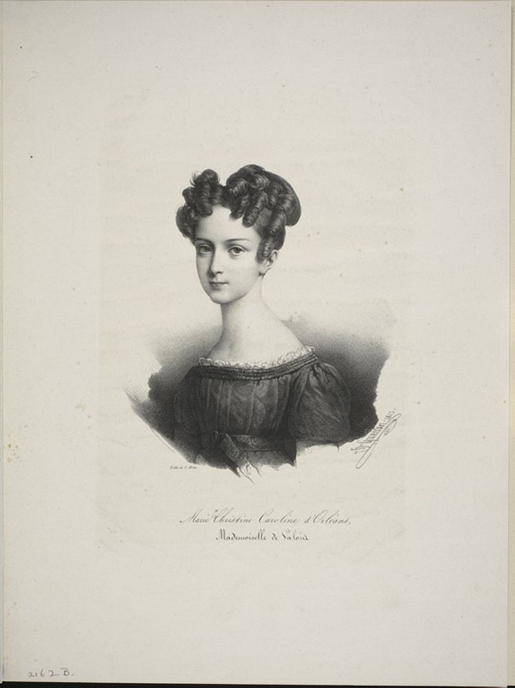 Marie Christine Caroline d'Orléans, Mademoiselle de Valois by Pierre Louis Henri Grévedon