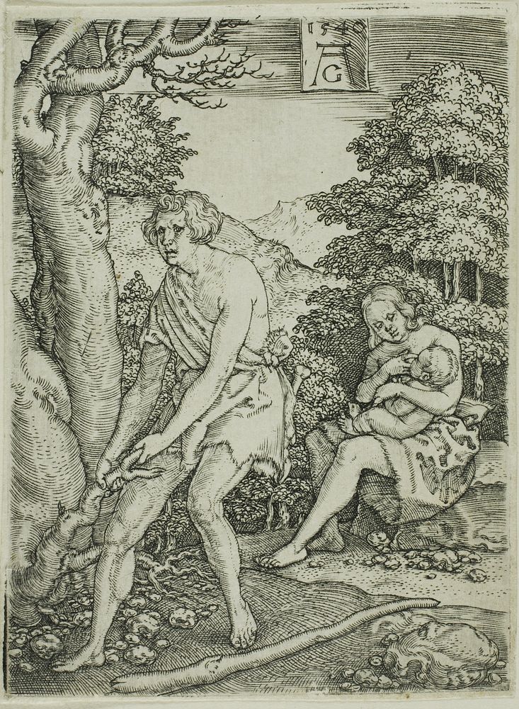 Adam and Eve at Work, from The Story of Adam and Eve by Heinrich Aldegrever