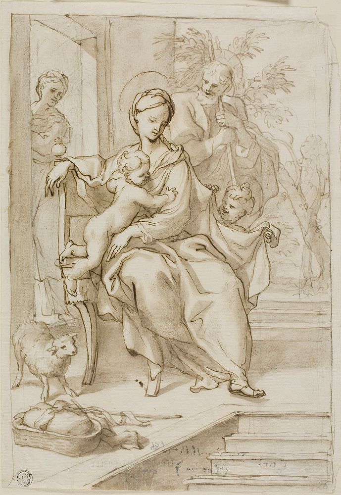 Holy Family with Saint Anne and Infant Saint John the Baptist by Domenico Piola