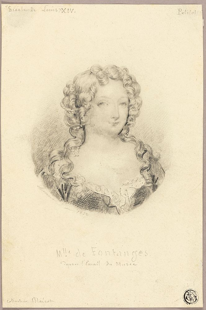 Medallion Portrait of Mlle de Fontanges by Eugène François Marie Joseph Devéria