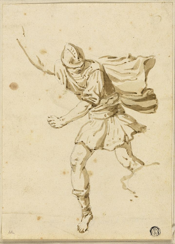 Running Roman Warrior, Pointing Upwards with Right Hand by Philippe Louis Parizeau
