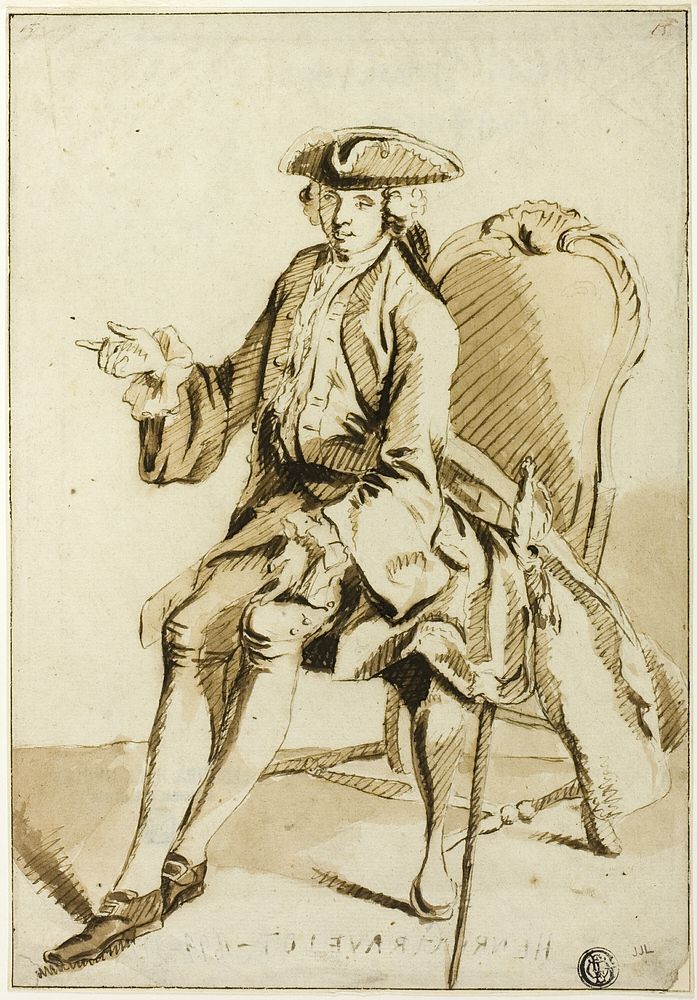 Young Seigneur Seated by Hubert François Gravelot