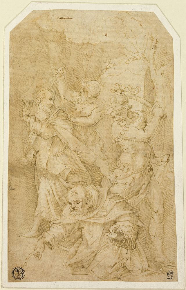 Study for the Death of Saint Peter Martyr by Circle of Giorgio Vasari