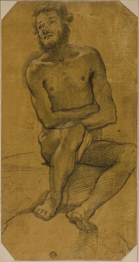 Seated Male Nude by Follower of Jacopo da Empoli