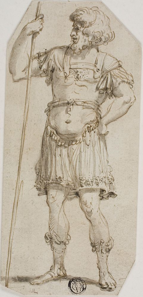 Standing Roman Warrior Holding Staff by Style of Raymond de Lafage