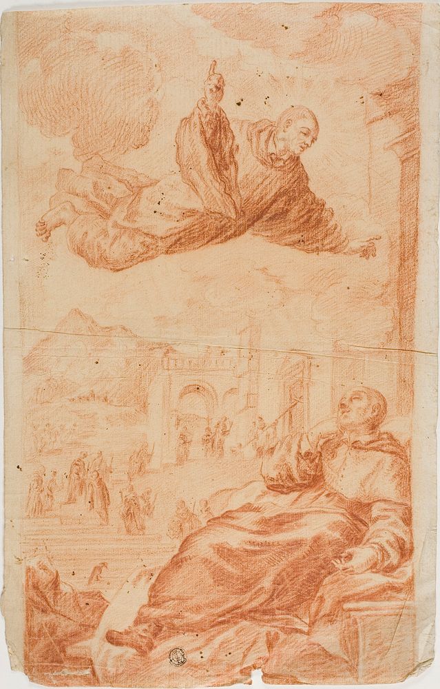 Saint Appearing to Sleeping Monk by Unknown Italian