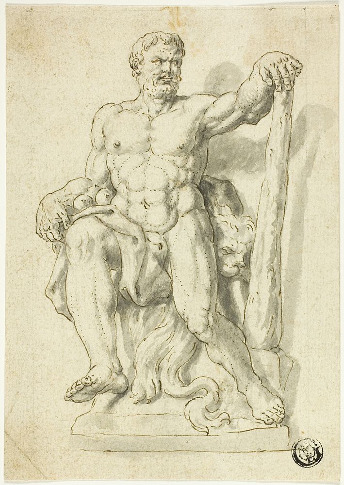 Statue of Seated Hercules by Style of Raymond de Lafage