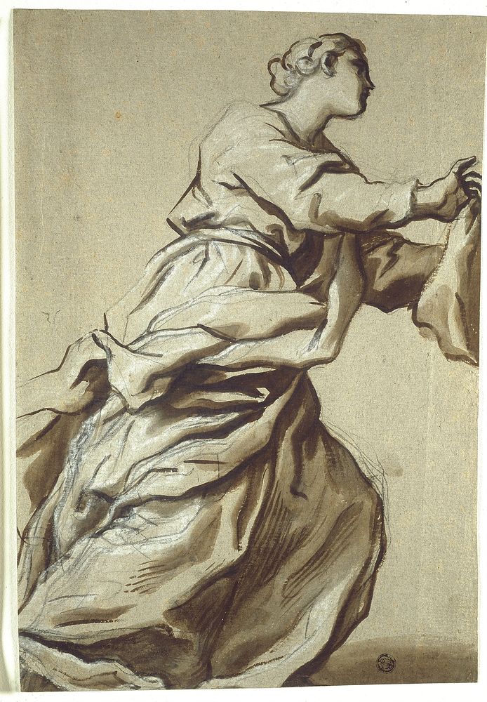 Study for Detail: Saint Veronica by Domenico Piola