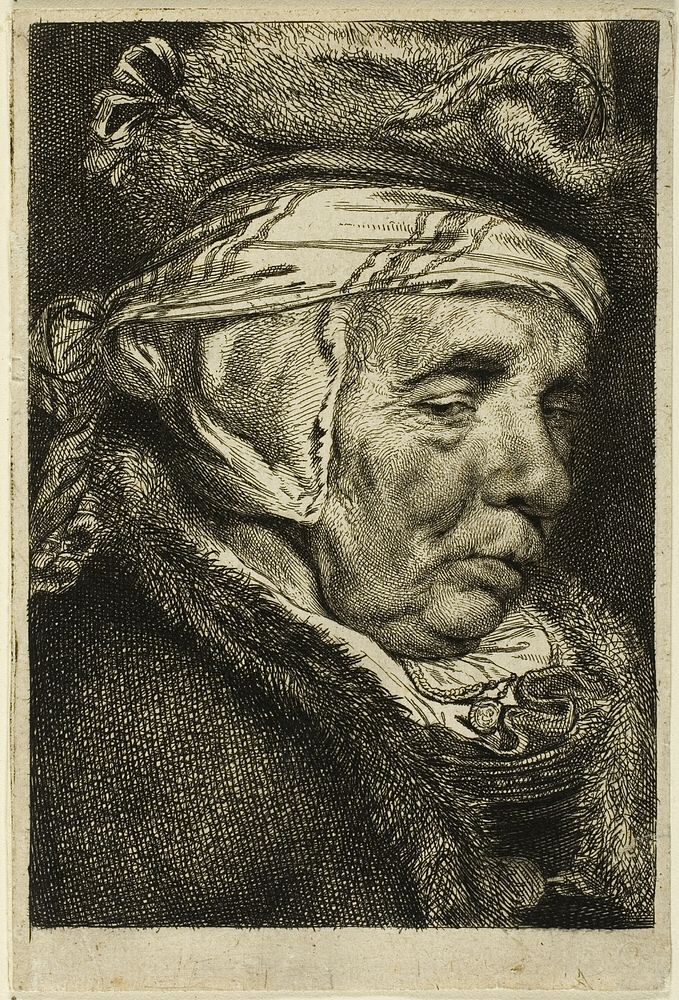 Head of an Old Woman (so-called portrait of Visscher's mother) by Cornelis Visscher