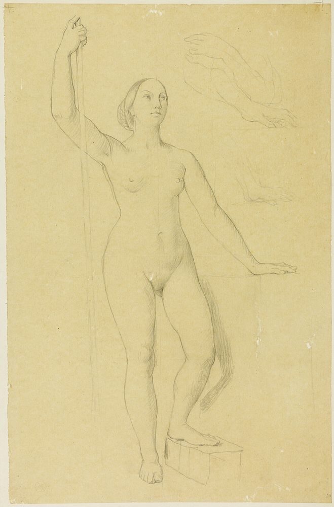 Study for Joan of Arc, and Sketches of Hands by Jean Auguste Dominique Ingres