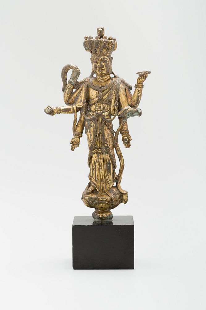 Eleven-Headed and Six-Armed Guanyin (Avalokiteshvara) Standing on a Lotus