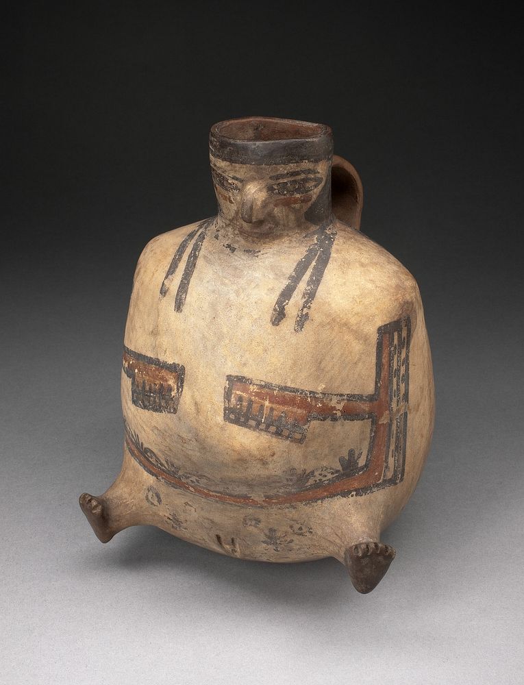 Handled Jar in the Form of a Female Figure with Extended Feet by Nazca