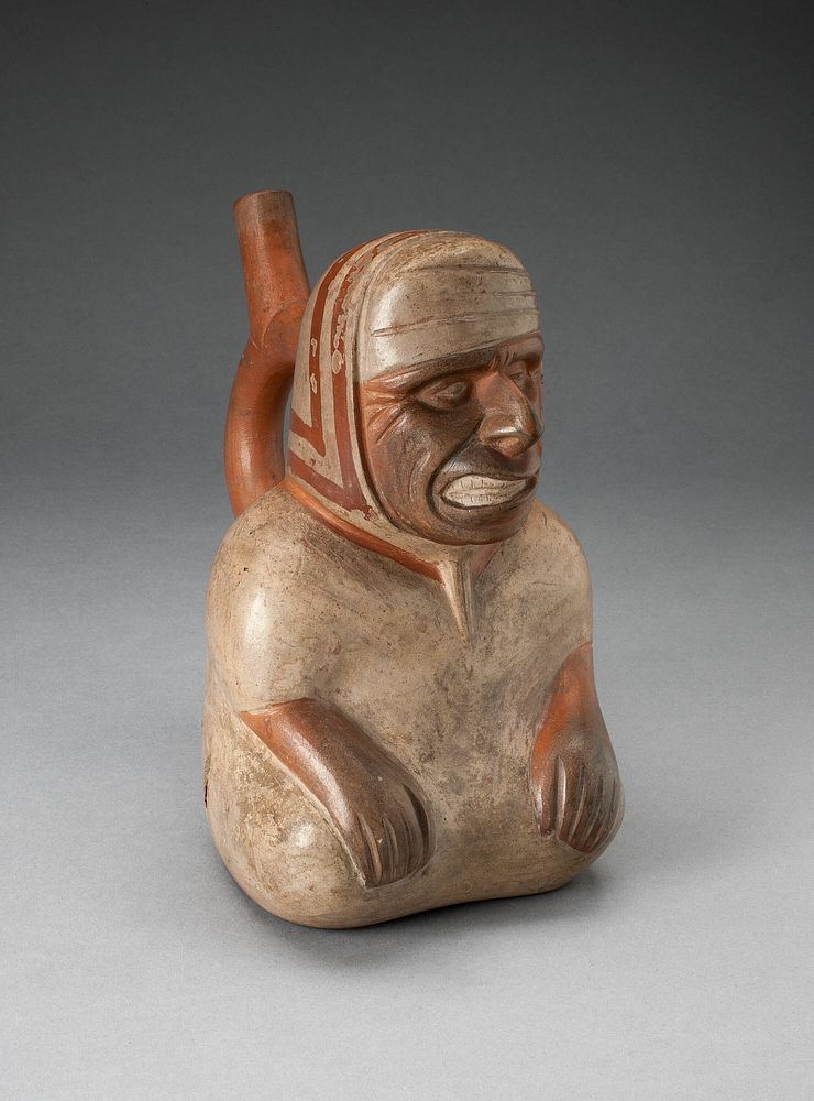 Portrait Vessel of a Blind Figure with Distorted Mouth by Moche