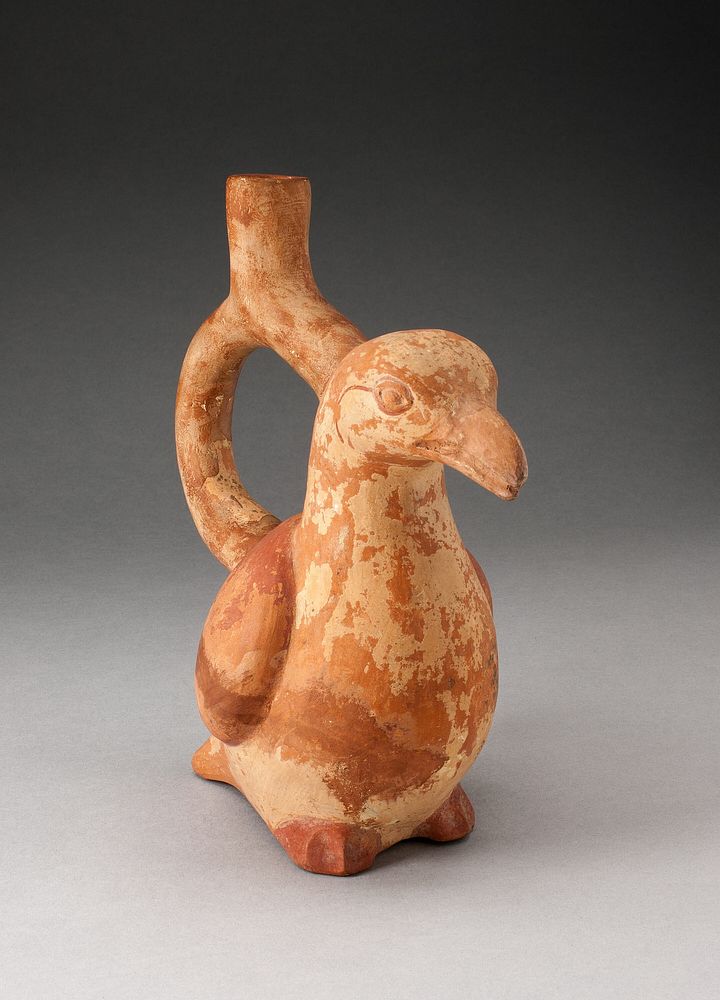 Handle Spout Vessel in Form of a Bird by Moche
