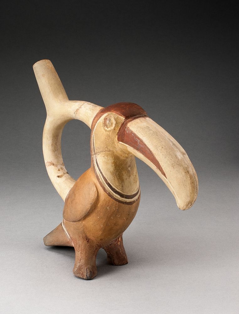 Handle Spout Vessel in Form of a Toucan by Moche