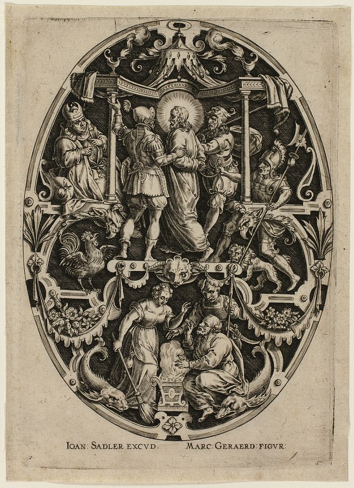 Arrest of Christ, from Passion of Christ by Jan Sadeler, the Elder