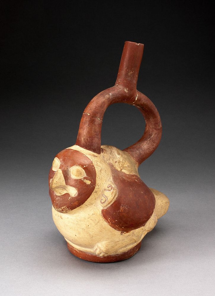 Handle Spout Vessel in the Form of a Bird by Moche