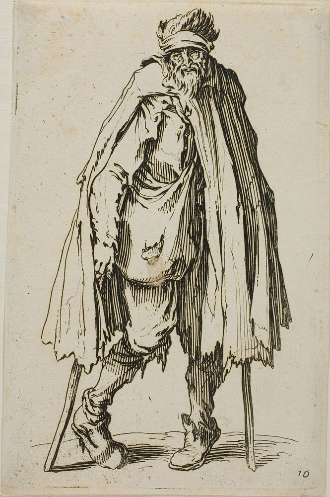 Beggar Leaning on a Stick, plate nineteen from The Beggars by Jacques Callot